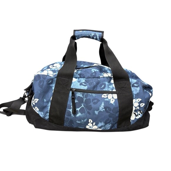 LL Bean Blue Hawaiian Hibiscus Travel Vacation Weekender Duffle Bag 22” Large - Picture 1 of 15